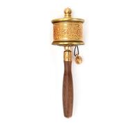 Handheld Prayer Wheel, Buddhist Prayer Wheel, Alloy Tibetan Buddhism Six Words MantraHand Cranking Buddhist Prayer Wheel(Yellow)
