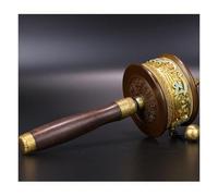 Handheld Prayer Wheel, Buddhist Prayer Wheel, Hand Carved, with Authentic Wooden Handle, Wheel for Praying, Blessing, Relax