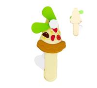 Handheld Press Fan,Cute Manual Press Fan Toy - Pizza Shape Handheld Cooling Fans for Boys Girls, No Battery Or Charge Needs, for Indoors and Outdoors