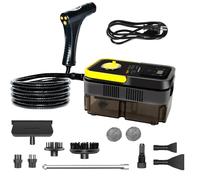 Handheld Pressurized Steam Cleaner， 6-Level Adjustable Handle 20s Heat-Up Big Tank, Portable Steamer for Cleaning Stubborn Dirt Grease Tile Grout Floor Car (Black/Yellow)