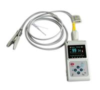 Handheld Pulse Oximeter with Ear Probe - USB Rechargeable, Data Storage & Playback Function, Portable Oxygen Monitor for Home and Veterinary Use