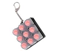 Handheld Push Toy - Pocket Size Fidgeter, Cute Animal Themed Keychain with Soothing Light Effects, Calming Silicone Press , Ideal for School Study Breaks and Travel