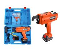 Handheld Rebar Tying Machine Automatic Tool with 2 x 12V Lithium-ion Batteries for Steel Band Wire Ties Binding Strapping