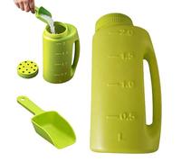 Handheld Salt Spreader - 2L Spreader for Lawn Care, Rock Salt Dispenser with Scoop, Adjustable Fertilizer Shaker for Garden and Lawn Use