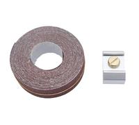 Handheld Sandpaper Holder Trapezoid Sanding Block Aluminum Alloy Rack with 80 Grit 6m 25mm Paper Roll for Woodworking Metal Polishing DIY Crafts
