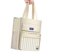 Handheld School Bag with 8 Compartments, File and Document Storage Bag for Students, Teachers, Officers, Organizer with Multiple Pockets