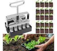 Handheld Seedling Soil Blocker, Steel Nursery Tool for Garden Vegetable Bed, Manual Block Maker