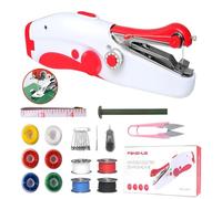 Handheld Sewing Machine, 2 Modes Mini Sewing Machine, Mini Portable Electric Sewing Machines, Cordless Portable Electric Sewings, Easy to Use, Fast Stitch for Clothes, DIY, Home, and Travel (Red)
