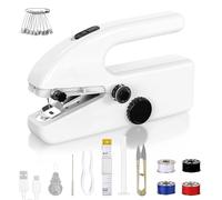 Handheld Sewing Machine for Beginners, Mini Cordless 2 Speed Portable Stitching Machine, USB/Battery Powered Quick Repair Sewing Kit for Home, Travel, DIY Craft (White)