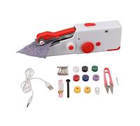Handheld Sewing Machine Mini Battery Powered Ergonomic Portable Electric DIY for Beginners Red