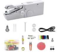 Handheld Sewing Machine Mini Portable Electric Cordless Stitching Tool, Small Hand Held Mending Device for Beginners, Compact Sew Kit with Complete Accessories for Quick Fabric(Pink,1PC)