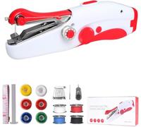 Handheld Sewing Machine, Mini Portable Electric Sewing Machine for Beginners Adult, Fast Stitch Suitable for Clothes, Fabrics, DIY Home Travel (Red)