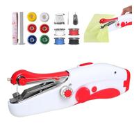 Handheld Sewing Machine, Mini Portable Electric Sewing Machine for Beginners & Adults, Fast Stitch for Clothes & Fabrics, DIY Home & Travel Use, Red/White