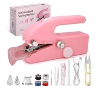 Handheld Sewing Machine - Mini Portable Electric Sewing Machine for Beginners, Easy to Use, Fast Stitch for Fabrics & Clothes, DIY, Home, and Travel, Compact & Lightweight (Pink)