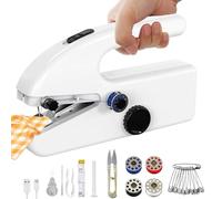 Handheld Sewing Machine, Mini Portable Electric Sewing Machine for Beginners, Portable Stitching Machine, 2 Speed and Power, Easy to Use, Fast Stitch for Fabrics & Clothes, DIY, Home, and Travel