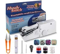 Handheld Sewing Machine, Mini Portable Sewing Machine, Electric Household Quick Repairing Tool for Fabric, Kids Cloth, Handicrafts, Home Travel Use(with Measure Tape)