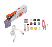 Handheld Sewing Machine Orange Portable Mini Lightweight Ergonomic Electric DIY Sewing for Family Travel