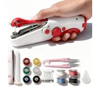 Handheld Sewing Machine, Portable Electric Sewing Machine for Beginners Adult, Fast Stitch for Fabrics Suitable for Fabrics, Clothes, DIY Home Travel (Red)