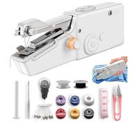 Handheld Sewing Machine, Portable Mini Sewing Machine for Beginners, White Electric Stitching Machine with Accessories, Easy-to-Use Hand Stitching, Suitable for DIY Crafts, Garments, Home & Travel