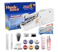 Handheld Sewing Machine, Portable Mini Sewing Machines White, Sew Simple Hand Stitching Machines, Beginners Sewing Machine with Sewing Accessories, Suitable for DIY, Garments, Curtains, Home Travel