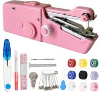 Handheld Sewing Machine with Sewing Kits,Mini Sewing Machine for Quick Stitching Suitable for Home,Travel,DIY (Pink)