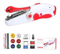 Handheld Sewing Machines , Maslasee Mini Portable Electric Sewing Machine For Beginners Fast Stitch For Clothes Fabrics Diy At Home Travel Includes Complete Accessory Kit (Red)