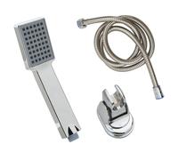 Handheld Shower Head Chrome Plastic 5.7x21.2cm with 1.5m Stainless Hose +Holder