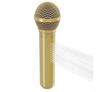Handheld Shower Head Designed Like a Retro Microphone with Consistent High Pressure Spray Performance (Gold)