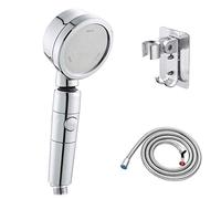 Handheld Shower Head High Pressure for Low Water Pressure with On Off Switch,detachable Shower Head with Hose and Wall Holder - 3 Spray Settings (Color : Shower head) (Shower Head+hose+base)
