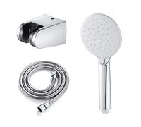 Handheld Shower Head Set,ABS White and Chrome Hand Held Showerhead,Rainfall Showerhead 3 Spray Modes Massage Spa Showerhead Round Hand Shower Head with Shower Hose LWX