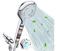 Handheld Shower Head with Filter, FEELSO High Pressure 3 Spray Mode Showerhead with 60" Hose, Bracket and 15 Stage Water Softener Filters for Hard Water Remove Chlorine and Harmful Substance