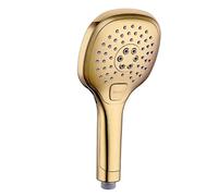 Handheld Shower,High Pressure Shower Heads Three Functions Polish Gold Hand Held Shower Head Bathroom with Finished Holder(Only Shower)
