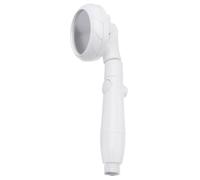 Handheld Shower Nozzle Set with One Button Stop and Filter | Pressurized Bathroom Spray Head, ABS and Stainless Steel Build, 4 Point 2cm Interface, White Finish