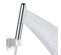 Handheld Showerhead Round Bar Solid Copper Bathroom Pressurized High Pressure Shower Sprayer Chrome Finished (Silver) (Silver)