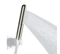 Handheld Showerhead Solid Copper Round Bar Bathroom Shower Head High Pressure Shower Heads Wand Hand-held Sprayer (Brush Nickel)