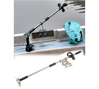 Handheld Small Boat Drill Trolling Propeller, Steerable Outboard Motor for Kayaks & Canoes, Portable Transom Thruster with Clamp for Jon Boats (Size B)