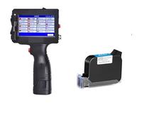 Handheld Smart Inkjet Printer Portable Handheld Inkjet Printer Production Date Barcode Label Coding Machine Batch Number QR Permanent Quick Drying for Code Date Logo Label(Printer-HD Black Ink)