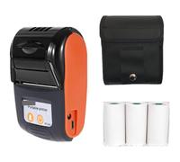 Handheld Smart Inkjet Printer PT210 58mm Thermal Receipt Printers USB Bluetooth Compatible Interface Wireless Connect With Phone Free Application Mini Printer for Code Date Logo Label(Orange 3 Rolls C