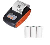 Handheld Smart Inkjet Printer PT210 58mm Thermal Receipt Printers USB Bluetooth Compatible Interface Wireless Connect With Phone Free Application Mini Printer for Code Date Logo Label(Orange 3 Rolls)