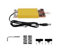 Handheld spot welding pen with battery power, double spring handle, and copper rod consistent welding results and reduced sparks (yellow)