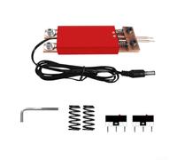 Handheld spot welding pen with battery power, double spring handle, and copper rod consistent welding results and reduced sparks (red)