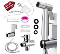 Handheld SS304 Bidet Sprayer- Adjustable Water Pressure Control- Bathroom Bidet Shower for Feminine Wash, Cloth Diaper with Copper T-valve, Hose and Toilet Mount-Jet Spray for Toilet- Muslim Shower