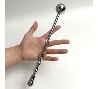 Handheld Stainless Steel Ball-Shaped Massage G Spot Wand Anal Probe Metal Anal Butt Plug Masturbation Pleasure Stick Anus Stimulation Sex Toy for Men Women Couple (S)
