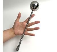 Handheld Stainless Steel Ball-Shaped Massage G Spot Wand Anal Probe Metal Anal Butt Plug Masturbation Pleasure Stick Anus Stimulation Sex Toy for Men Women Couple (L)