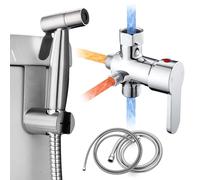 Handheld Stainless Steel Bidet Sprayer for Toilet - Cold & Hot Water Burst-Proof Hose - Adjustable Pressure for Cloth Diapers, Feminine Care & Pet Bathing