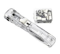 Handheld Stapler - Paper Fastener for Study | Refillable Steel Sliders Involving Spring Action Loading & Transparent Body for Securing, Bundling, Indexing and Academic Material Management Work