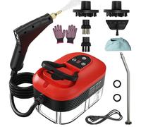 Handheld Steam Cleaner, 2500W High Temperature Pressurized Machine, 1.2L Water Tank, Handle-Controlled Steam Output, Portable Cleaning Steamer for Home, Car, Bed Bug, Furniture, Couch (Red.)