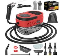 Handheld Steam Cleaner, 2500W High Temperature Pressurized Machine, 1.6L Water Tank, Handle-Controlled Steam Output, Portable Cleaning Steamer for Home, Car, Bed Bug, Furniture, Couch (Red) (Red)