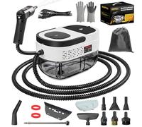 Handheld Steam Cleaner, 2500W High Temperature Pressurized Machine, 1.6L Water Tank, Handle-Controlled Steam Output, Portable Cleaning Steamer for Home, Car, Bed Bug, Furniture, Couch (Red) (White)