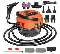 Handheld Steam Cleaner, 2500W High Temperature Pressurized Machine with 1.7L Water Tank, Handle-Controlled Steam Output, Portable Cleaning Steamer for Home, Car, Bed Bugs, Furniture, Grout (Red)